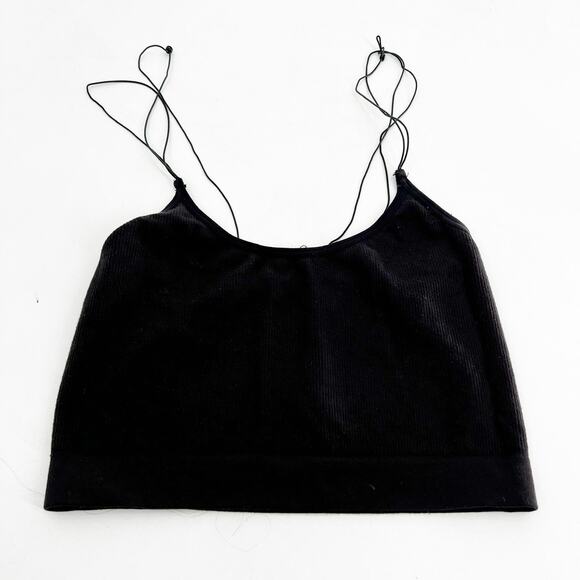 Urban Outfitters Black Cropped Cami Tank Medium - Picture 1 of 4